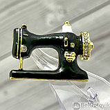 Бижутерия брошь для швеи Швейная машинка 3 см Черная, фото 9