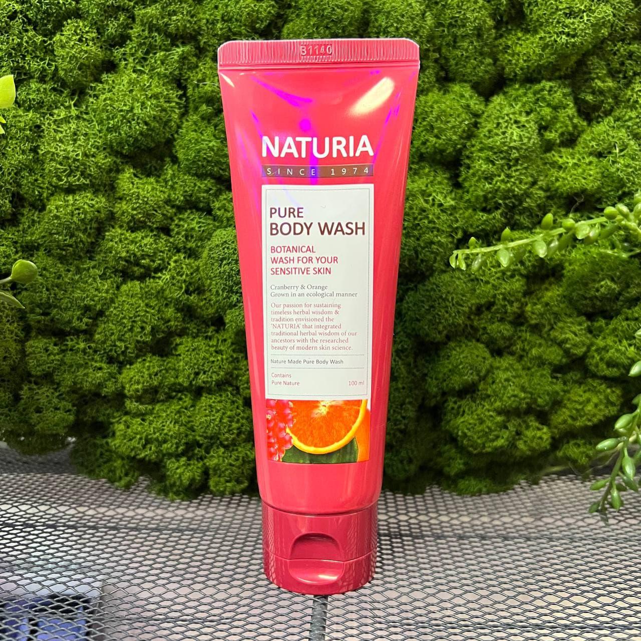 Гель для душа на основе натуральных экстрактов EVAS Naturia Pure Body Wash Cranberry & Orange , 100мл