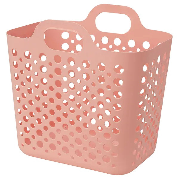 IKEA/ СЛИББ Гибкая корзина для белья, розовый