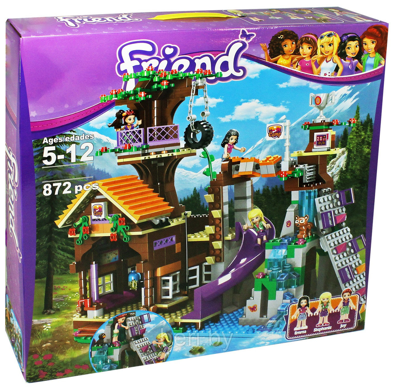Конструктор Friends 3019/10497 "Спортивный лагерь: дом на дереве" 872 детали (аналог LEGO  41122)