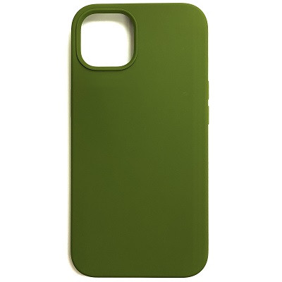 Силиконовый чехол Liquid Silicone Case с закрытым низом болотно-зеленый для Apple iPhone 13 mini - фото 1 - id-p171424912