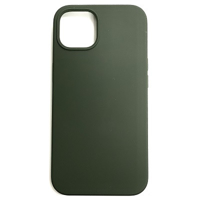 Силиконовый чехол Liquid Silicone Case с закрытым низом темно-зеленый для Apple iPhone 13 mini - фото 1 - id-p171424913