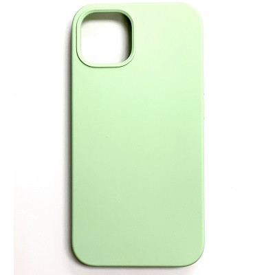 Силиконовый чехол Liquid Silicone Case с закрытым низом светло-зеленый для Apple iPhone 13 mini - фото 1 - id-p171424930