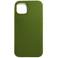 Силиконовый чехол Liquid Silicone Case с закрытым низом болотно-зеленый для Apple iPhone 13