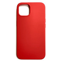 Силиконовый чехол Liquid Silicone Case с закрытым низом красный для Apple iPhone 13