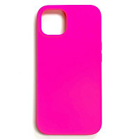 Силиконовый чехол Liquid Silicone Case с закрытым низом ярко-розовый для Apple iPhone 13