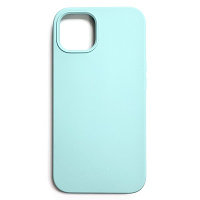 Силиконовый чехол Liquid Silicone Case с закрытым низом бирюзовый для Apple iPhone 13