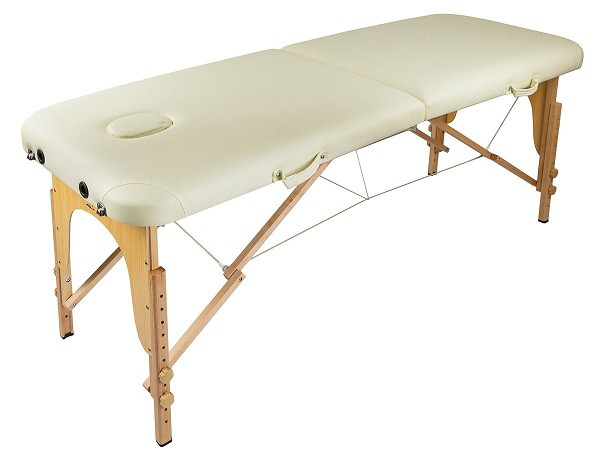 Массажный стол складной 2-с деревянный 70 см без аксессуаров бежевый - фото 1 - id-p171435290