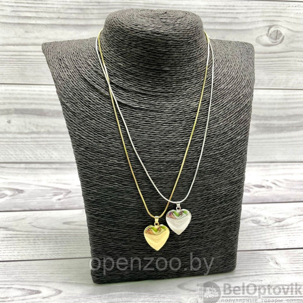 Бижутерия кулон - тайник Сердце на цепочке, 2 см Цвет под золото - фото 2 - id-p171440390