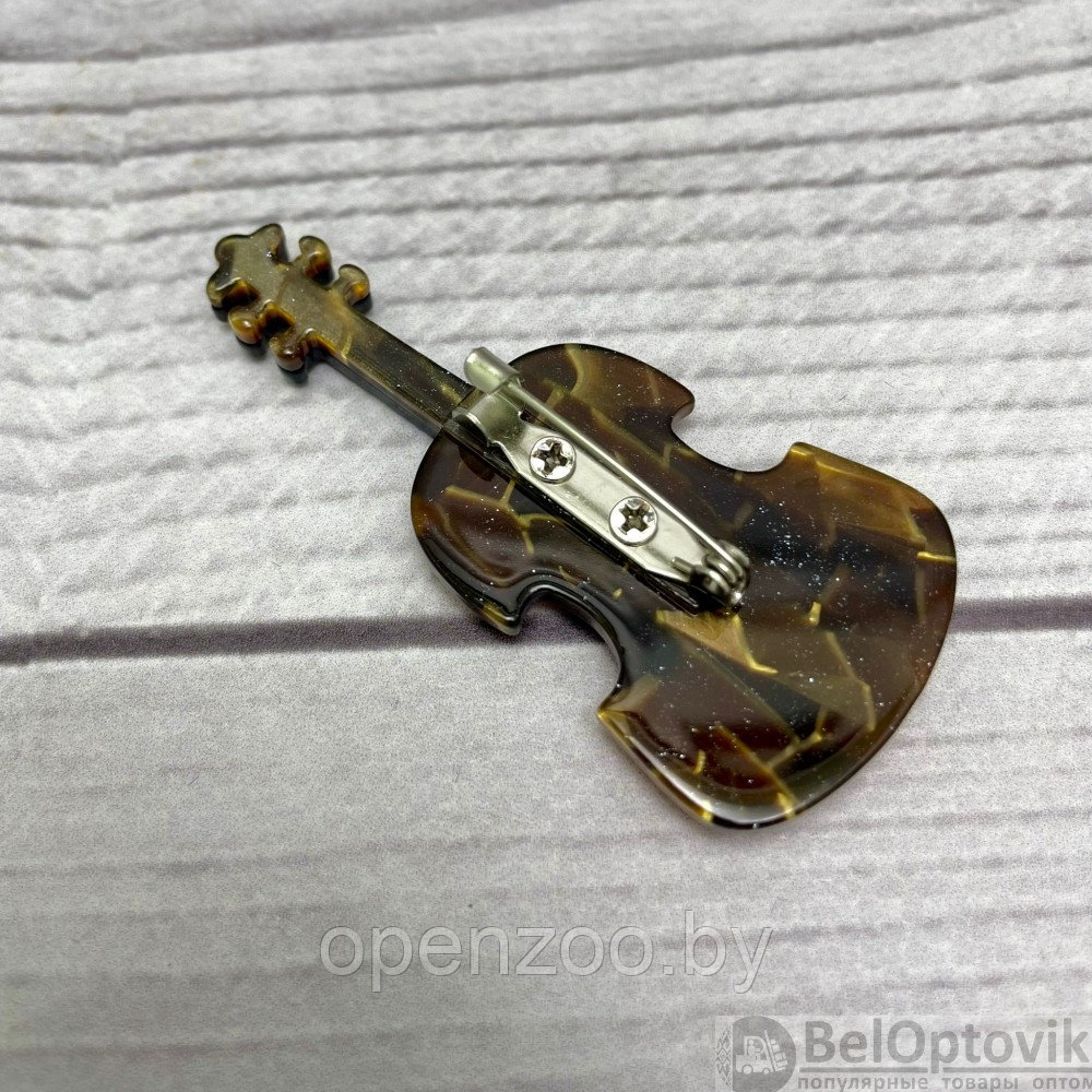 Бижутерия брошь для музыканта Скрипка 6.5 см Цвет Золотой кварц - фото 9 - id-p171440400