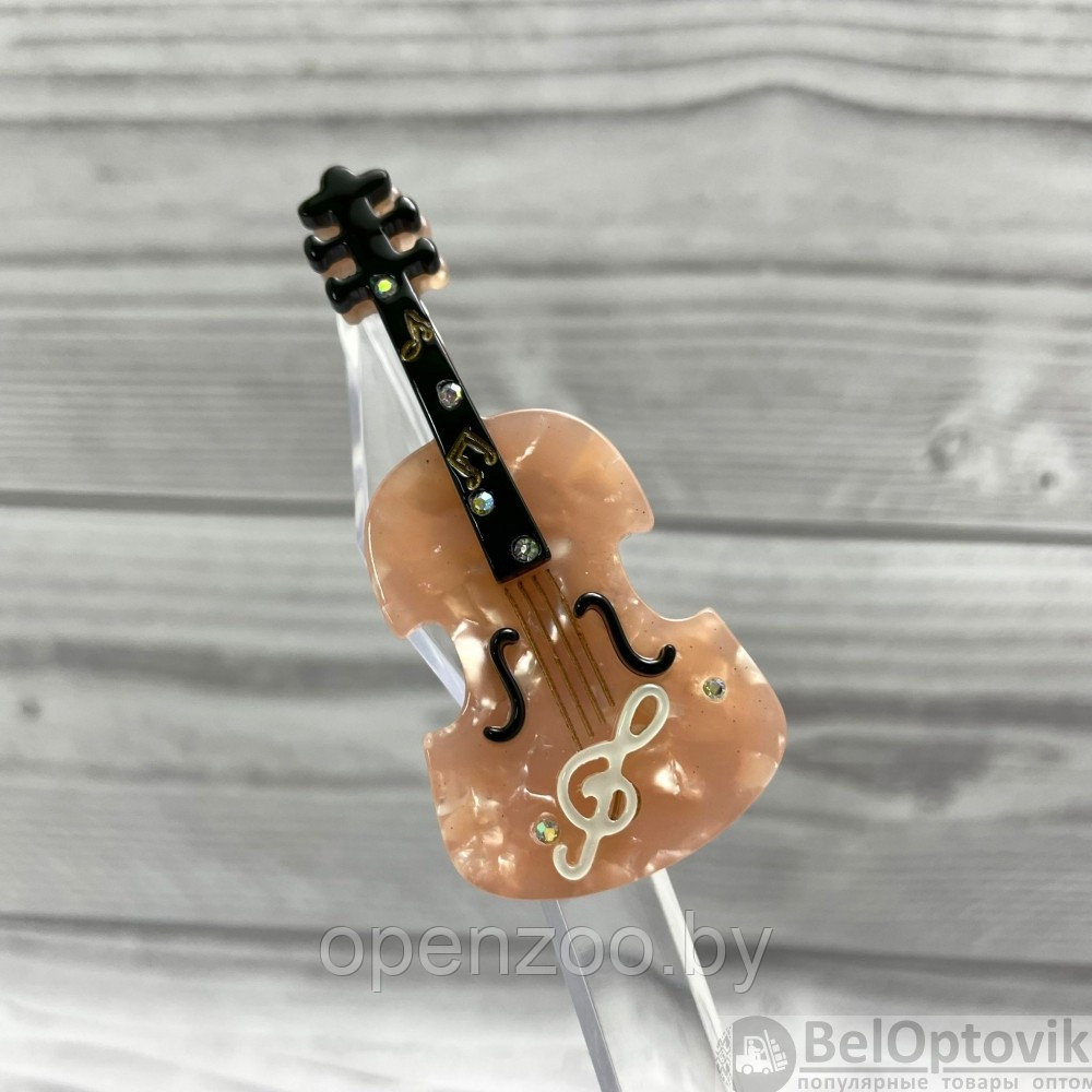 Бижутерия брошь для музыканта Скрипка 6.5 см Цвет Янтарный - фото 5 - id-p171440402