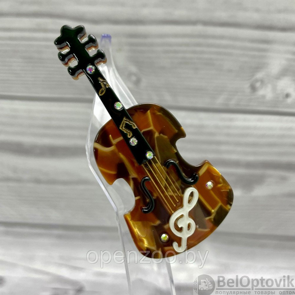 Бижутерия брошь для музыканта Скрипка 6.5 см Цвет Янтарный - фото 6 - id-p171440402