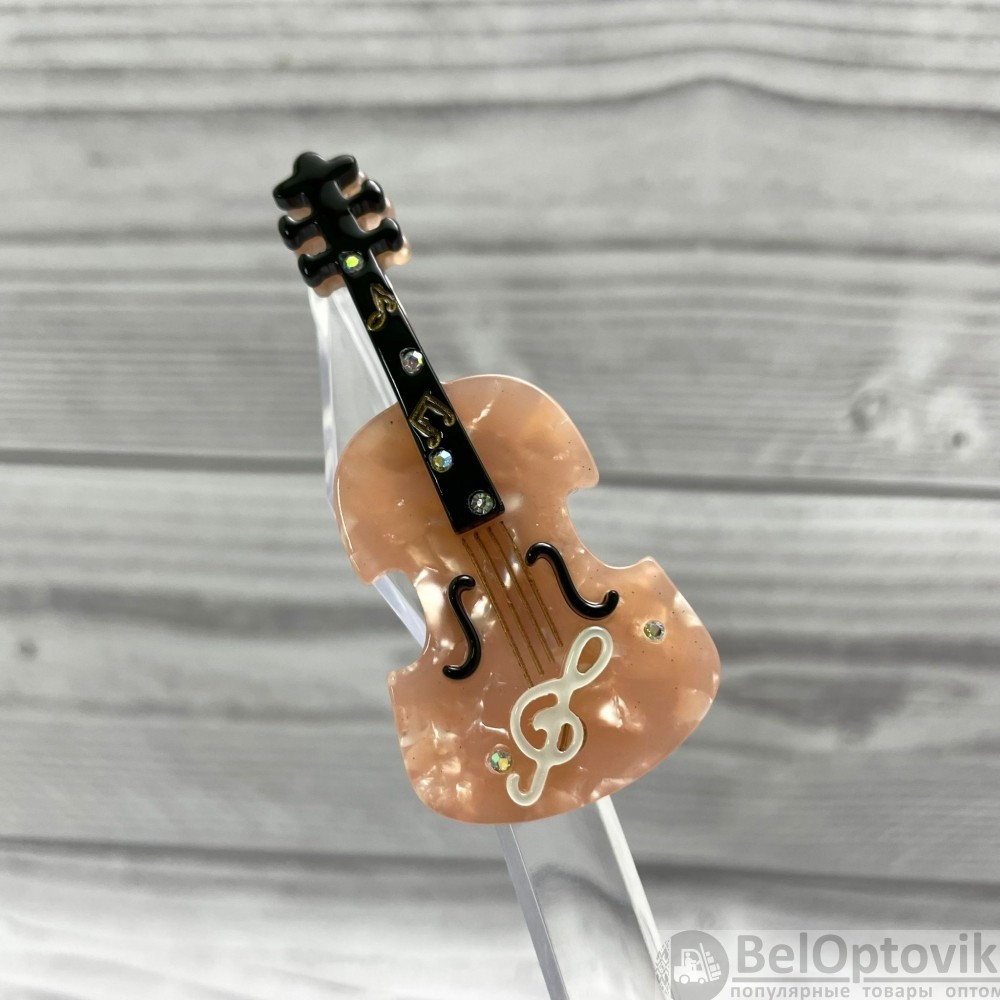 Бижутерия брошь для музыканта Скрипка 6.5 см Цвет Янтарный - фото 5 - id-p171440602