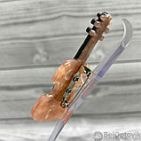 Бижутерия брошь для музыканта Скрипка 6.5 см Цвет Золотой кварц, фото 4