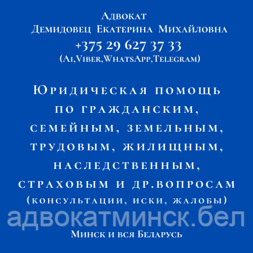 АДВОКАТ Демидовец Е.М.ЮрКонсультации,иски,участие в суде о защите прав потребителей.Опыт более 23лет - фото 3 - id-p44461571