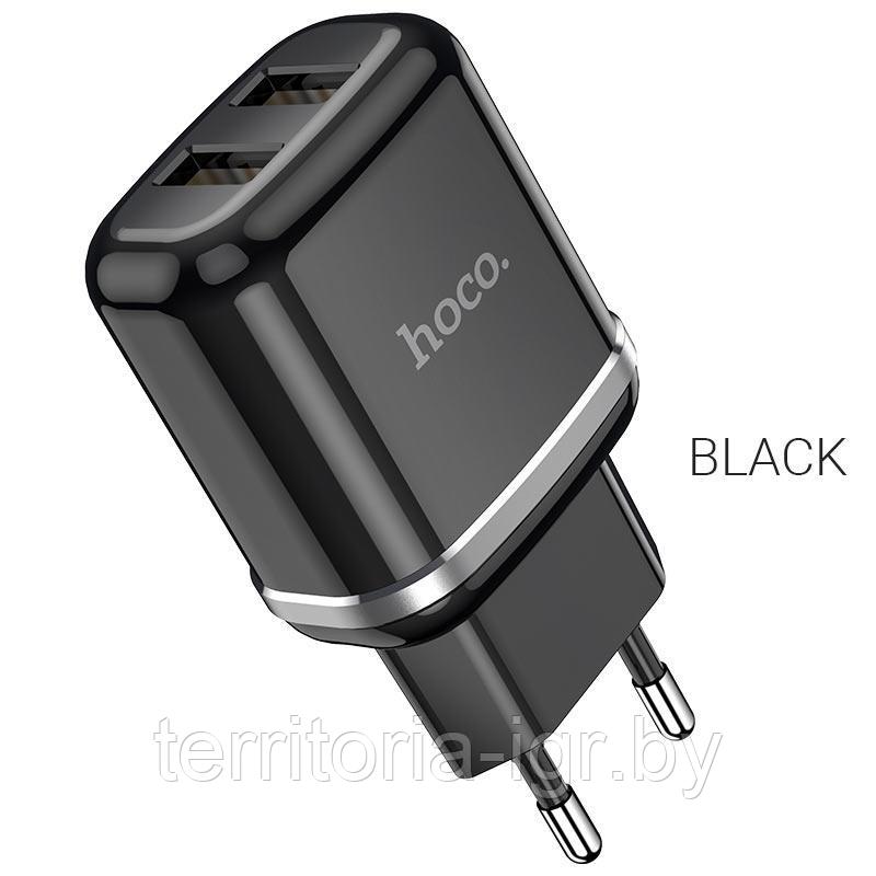 Сетевое зарядное устройство USB-2 2.4A N4 черный Hoco - фото 2 - id-p171460490