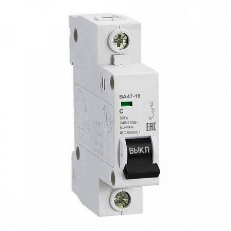 Выключатель автоматический  ВА47-19 1Р, 50А, С, 6кА