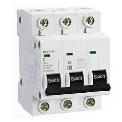 Выключатель автоматический ВА47-19 3Р, 1А, С, 6кА