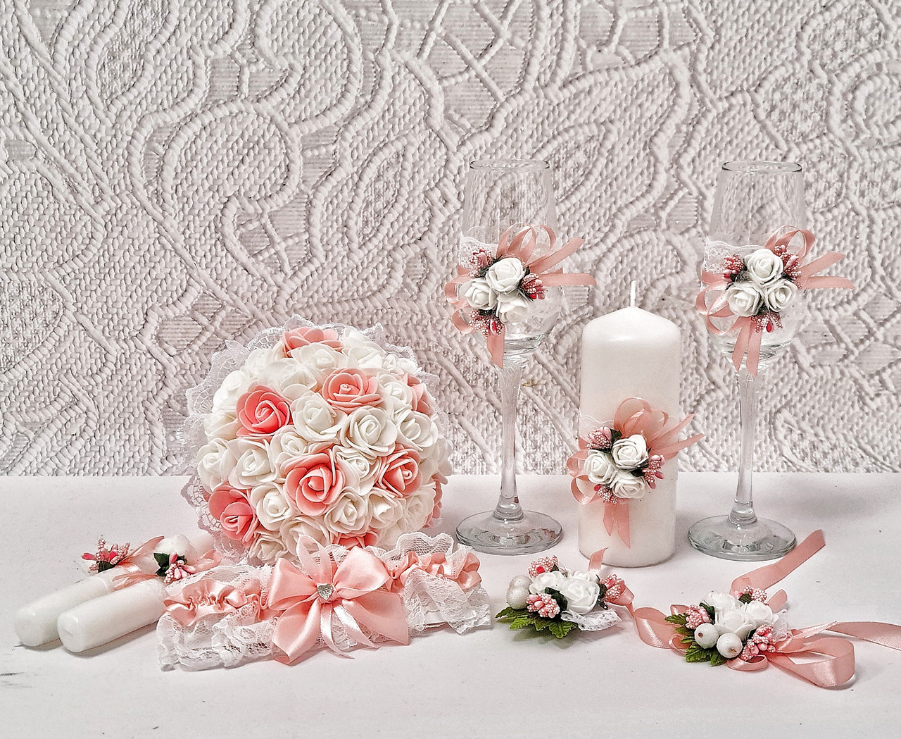 Свадебный набор "Майский"  в цвете сочной пудры (mini)