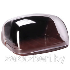 Хлебница пластмассовая "Идея" 39x17x29см, прозрачная крышка, коричневый (Россия)