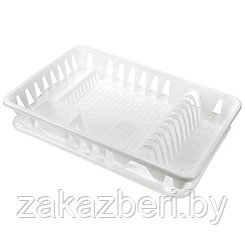 Сушилка для посуды пластмассовая 32х49х8см, белый (Россия)
