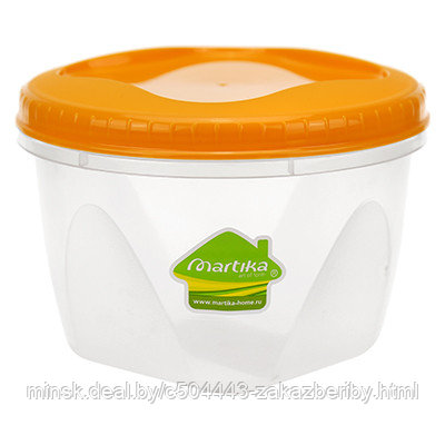 Контейнер для продуктов пластмассовый "Тондо" 1,2л, д15см, h11см, завинчивающаяся крышка, цвета микс, подходит