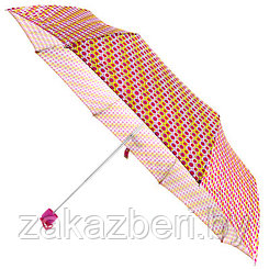 Зонт механический "Натали" плащевка, 8 лучей, д/купола 100см, 3 сложения, 25см в сложенном виде, обрезиненная