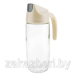 Кувшин стеклянный для масла, уксуса и молока "Кулинар" 0,6л, д7,5см h21,5см, пластмассовая цветная крышка с