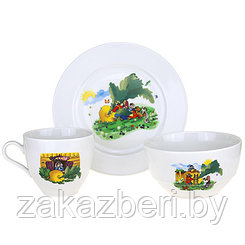 Набор посуды фарфоровый "Мультики: Репка" 3 предмета: кружка, тарелка десертная, салатник (Польша)