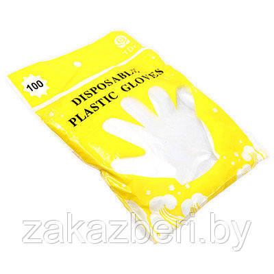 Перчатки одноразовые полиэтиленовые L, 50 пар в упаковке (Китай)