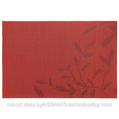 Салфетка под горячее (термосалфетка) "Веточки уголок" 30х45см ПВХ, бордовый (Китай)