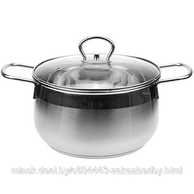 Кастрюля из нержавеющей стали "Tessi" 3,5л, д20см, h11,5см, стеклянная крышка, подарочная коробка, Appetite