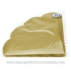 Салфетки бумажные д32см "Gold", трехслойные, 12 штук в упаковке "Art Bouquet Rondo"