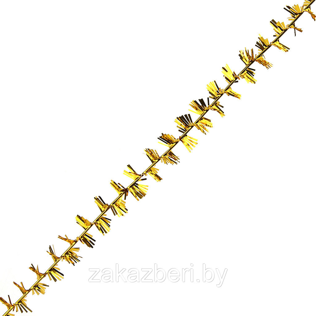 Мишура "Искорка" д2см, длина 2м, одинарная, пушистая, золотой (Россия)