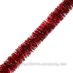 Мишура "Праздничная" д3,5см, длина 2м, 3-х слойная, красный (Россия)