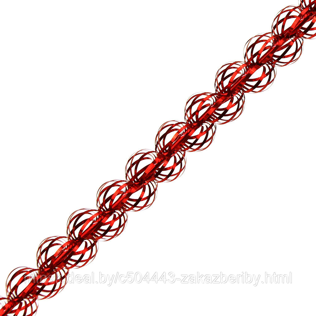 Мишура "Спираль" д2см, длина 2м, красный (Россия)