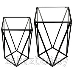 "ДМ" Дизайнерские столики, набор 2 штуки: 42х42см h64см; 35х35см h54см, металлический каркас, порошковая