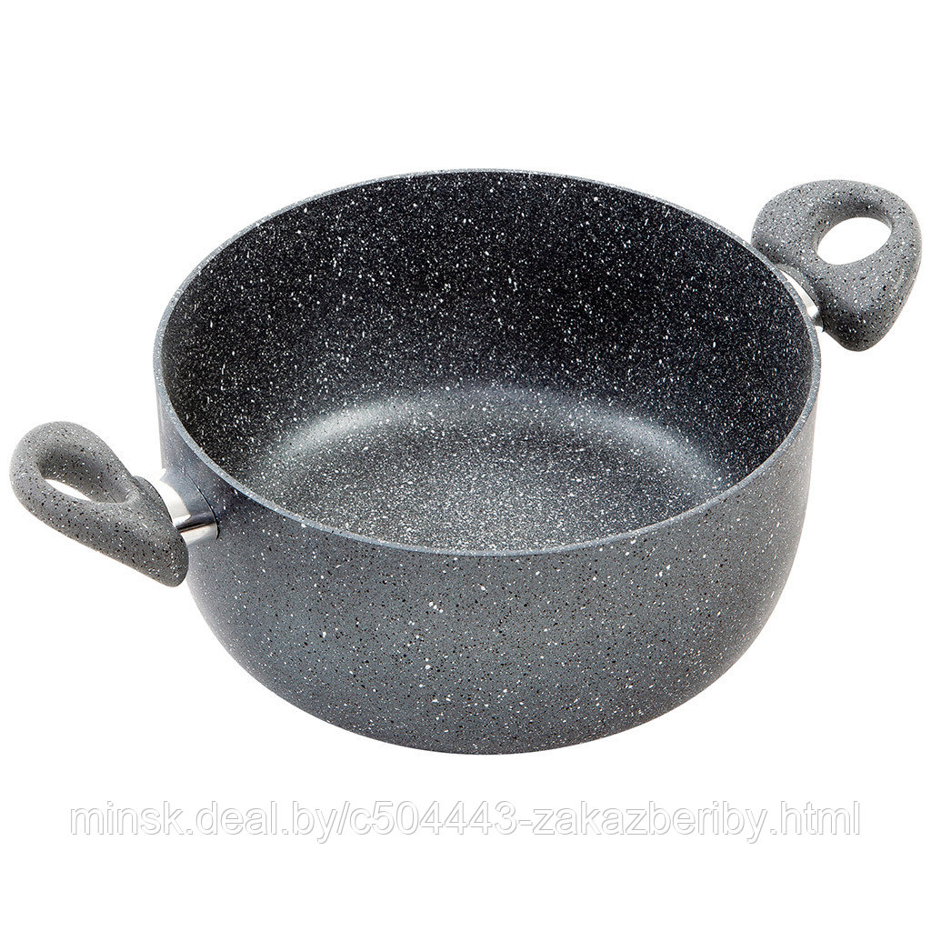 "Stone Pan" Кастрюля с антипригарным покрытием д24см, 4,2л, h11,5см, s0,3см, ручки из термостойкого пластика,