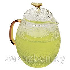 "Zeidan" Чайник заварочный стеклянный 900мл, корпус и крышка из термостойкого рельефного стекла, ручка и