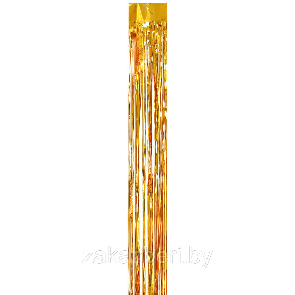 Мишура-дождик 7,5см, длина 2м, 2-х слойный, золотой (Россия)
