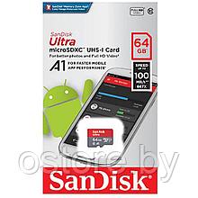 64 Гб MicroSD карта SanDisk Ultra SDSQUNC-064G-ZN3MN  UHS-I, Class 10