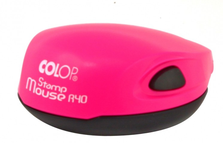 Полуавтоматическая оснастка Colop Stamp Mouse R40 для клише печати ø40 мм, корпус неон розовый - фото 2 - id-p171275836