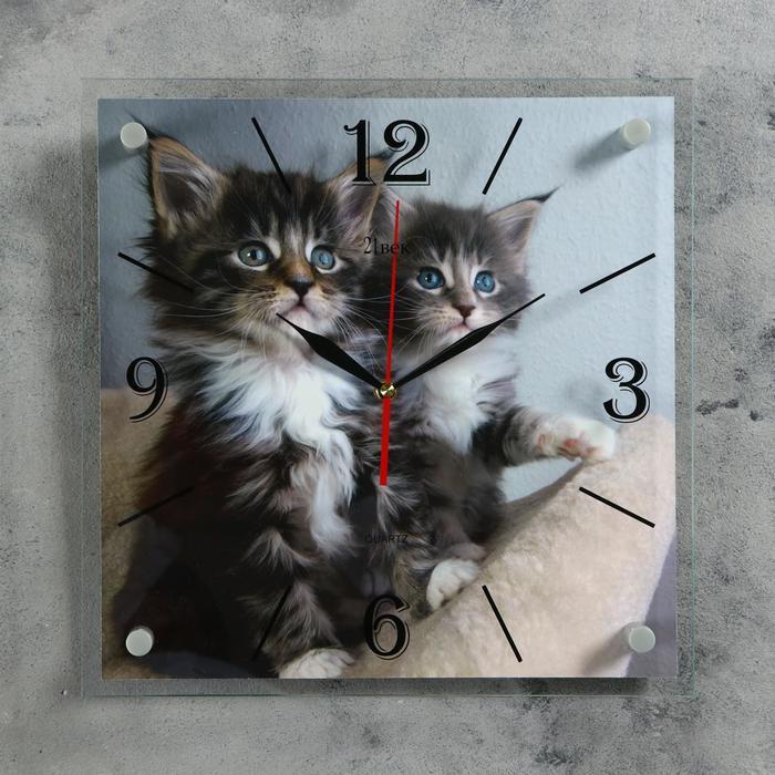 Часы настенные "котята" 35х35 см - фото 1 - id-p170915407