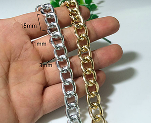 Металлическая цепь для рукоделия 15 мм/1 метр