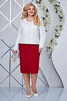 Женский осенний деловой большого размера деловой костюм Ninele 2311 красный 52р.