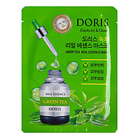 DORIS Тканевая маска для лица ЗЕЛЕНЫЙ ЧАЙ GREEN TEA Real Essence Mask