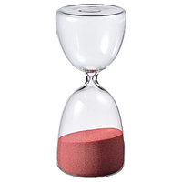 ЭФТЕТЭНКА Декоративные песочные часы, прозрачное стекло/темно-розовый16 см