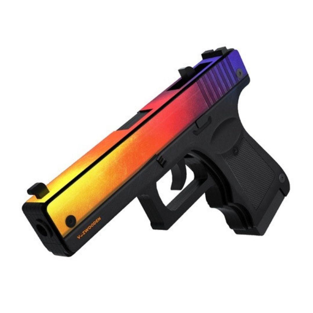 Деревянный пистолет VozWooden Active Glock-18 Градиент (резинкострел) - фото 1 - id-p171561095