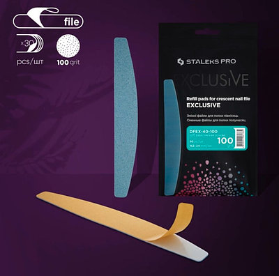 Сменные файлы STALEKS PRO EXCLUSIVE для пилки луна EXPERT 40 (вспененная основа) 100 грит (30 шт.)