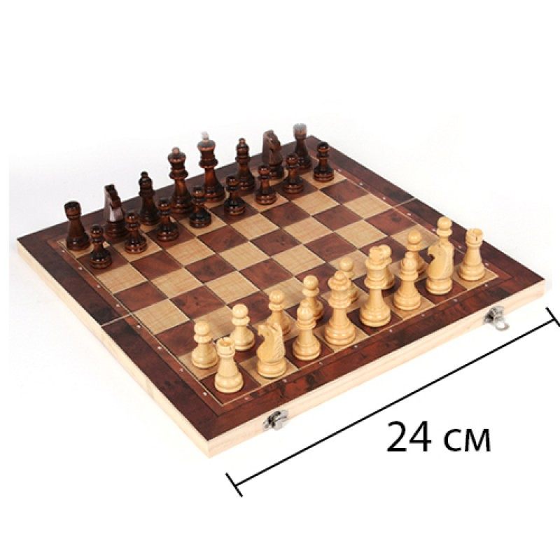 Шахматы деревянные W7721B 3в1 - фото 1 - id-p171568930